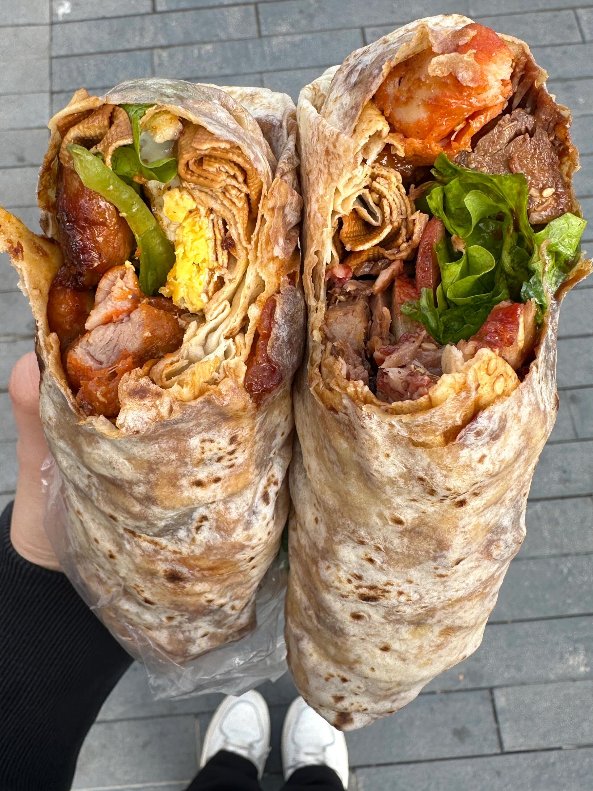 北京美食鸡腿肉卷饼图片真实高清都想吃好吃的盒饭套餐,盒饭,火腿肠和