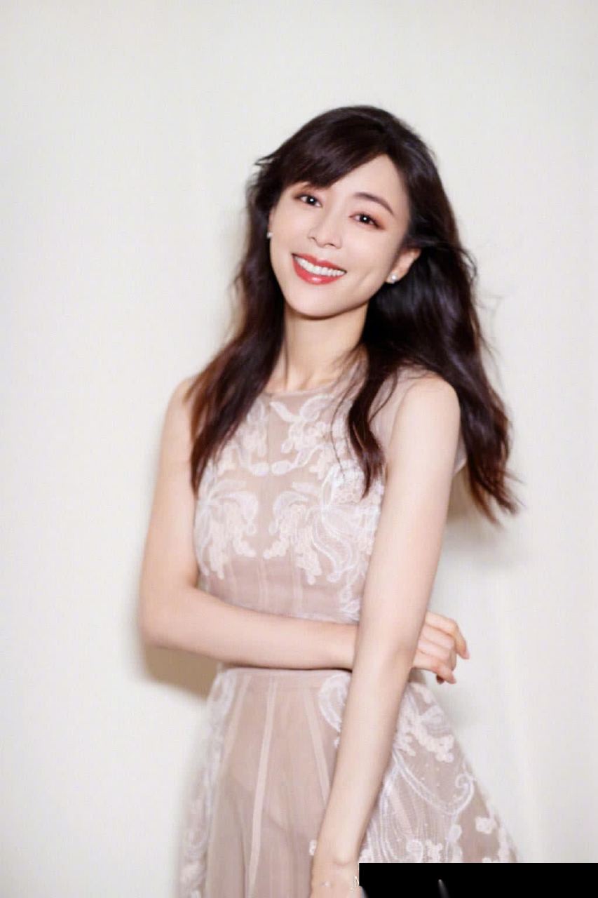 张静初刺绣纱裙