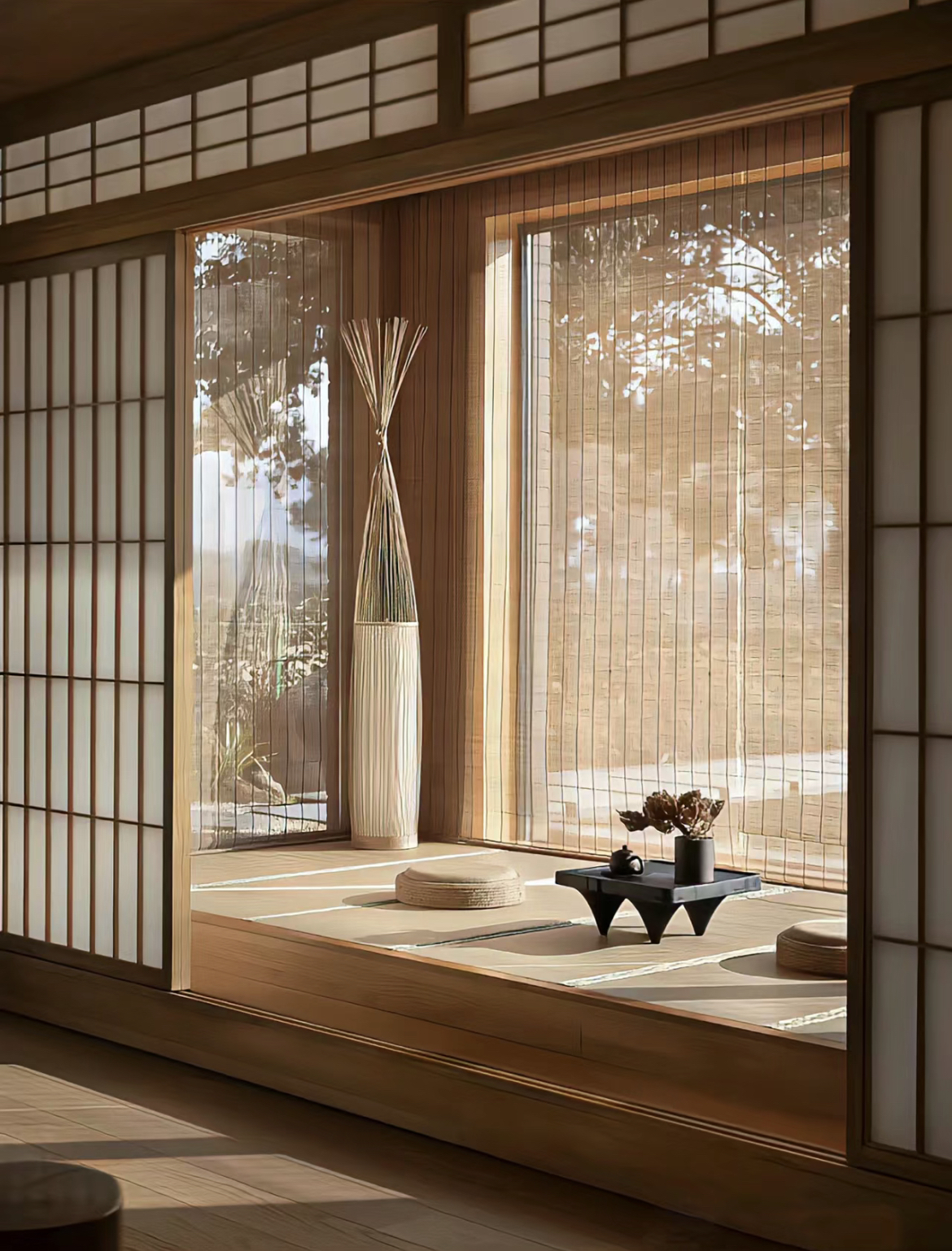 阳台装修中式茶室效果图阳台装修配茶台图片大全大图茶室背靠窗户图小