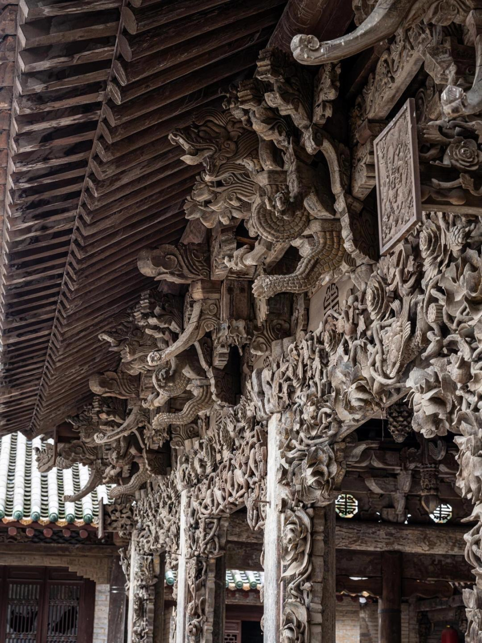 绝美的山西古建筑木雕 山西晋城李寨三教堂清代献亭的木雕 #山西古