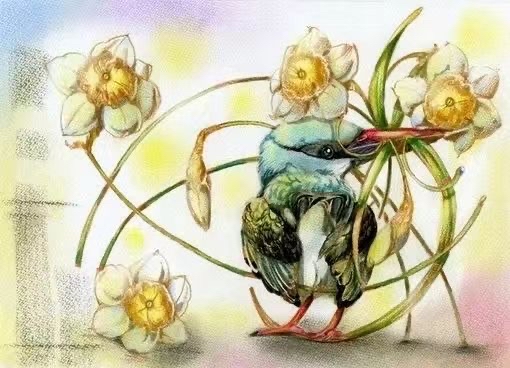 水彩插画|倦鸟归巢