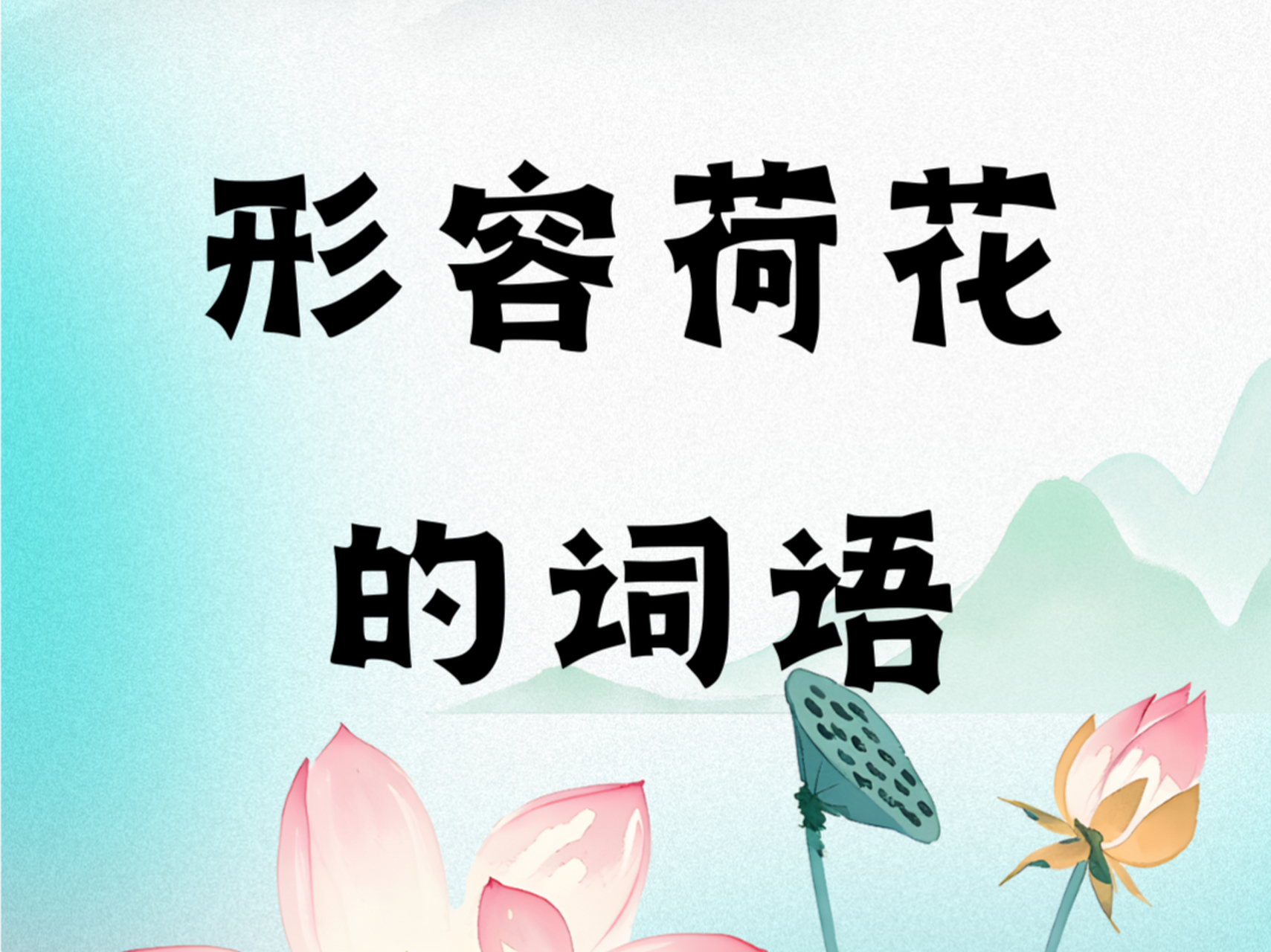 形容荷花的词语词语有很多,而且都是一些很美的词语,像楚楚动人,婀娜