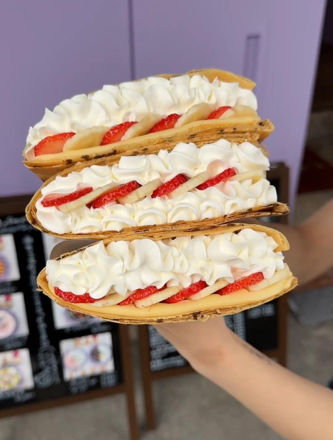 日式煎饼果子,水果奶油可丽饼