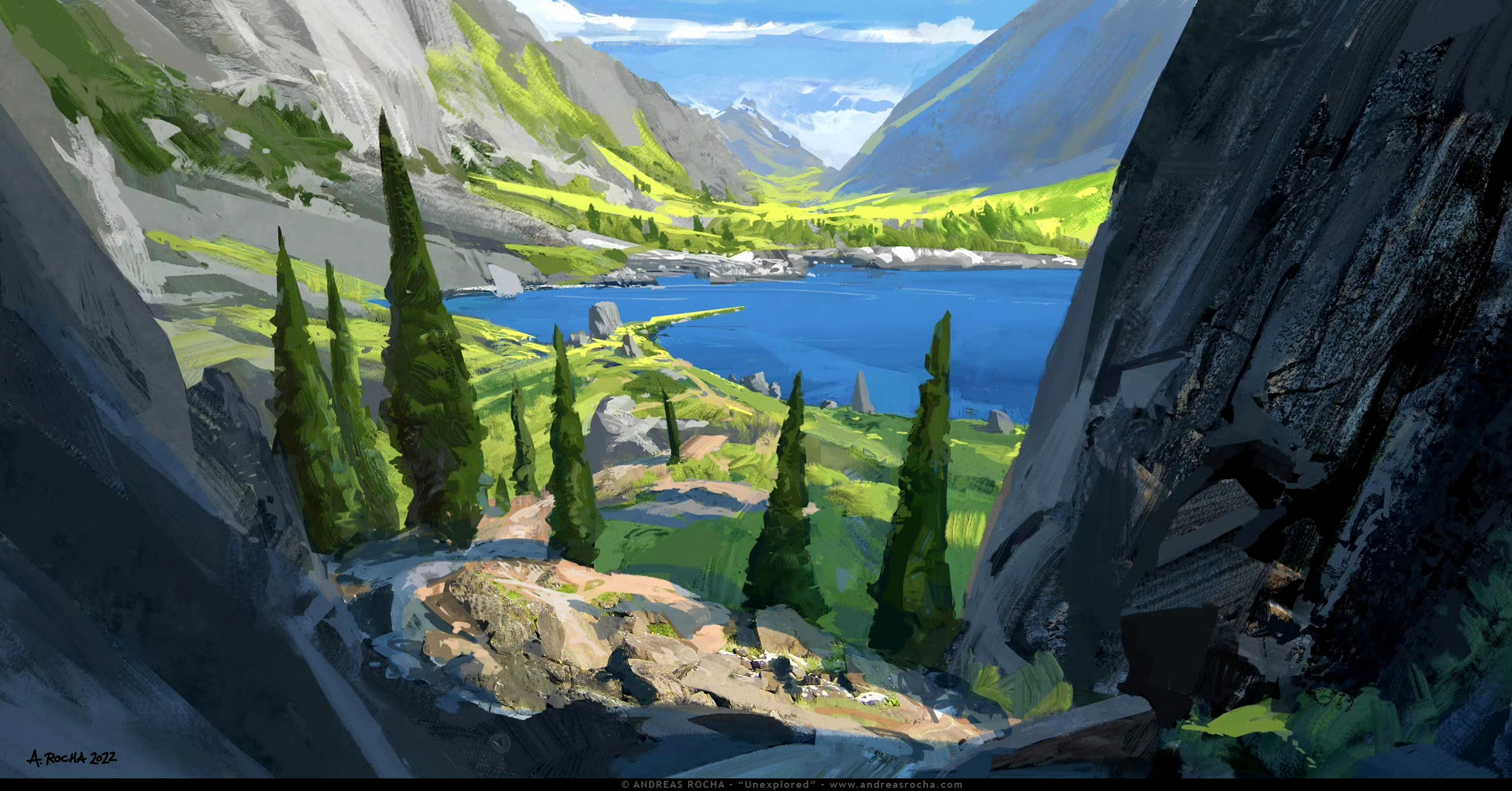 画师andreas rocha场景绘画作品欣赏,用细腻的笔触描绘了幻想与现实中