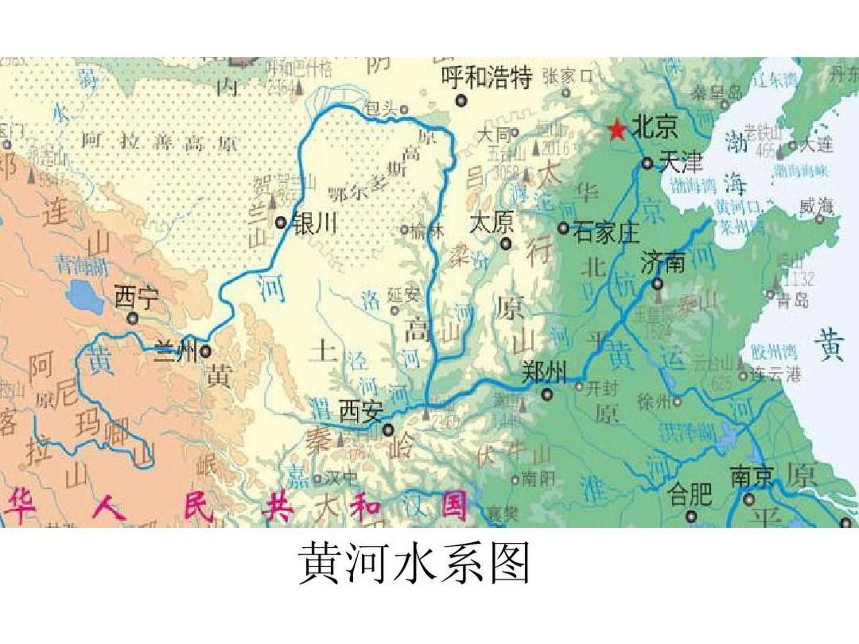 黄河发源于青海,最终流到渤海,5000多公里的河道,分布着10座大城市