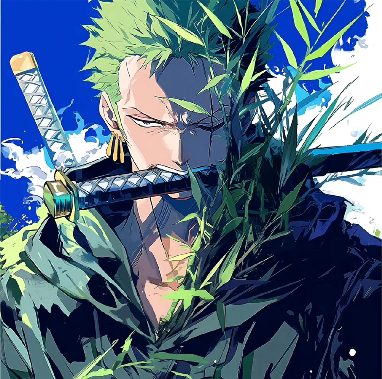 分享一组《海贼王》索隆插画作品,用华丽的造型诠释了这位著名的剑客