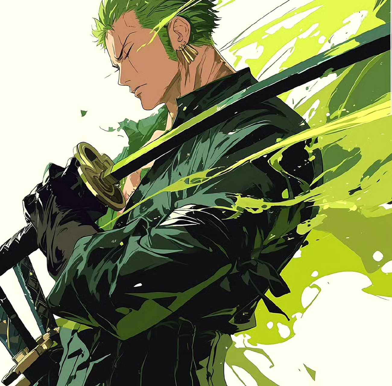 分享一组《海贼王》索隆插画作品,用华丽的造型诠释了这位著名的剑客