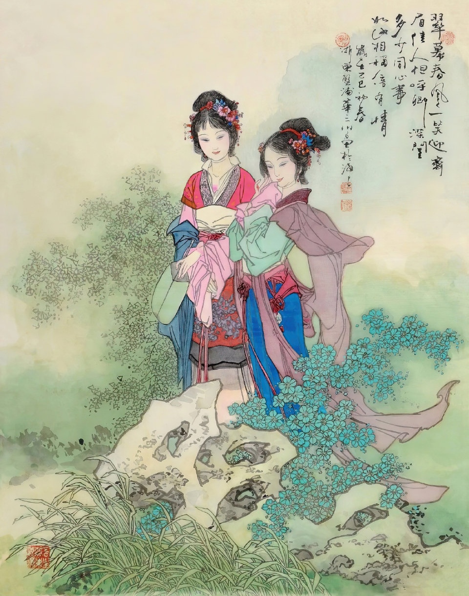 大师华三川国画人物绘画作品欣赏