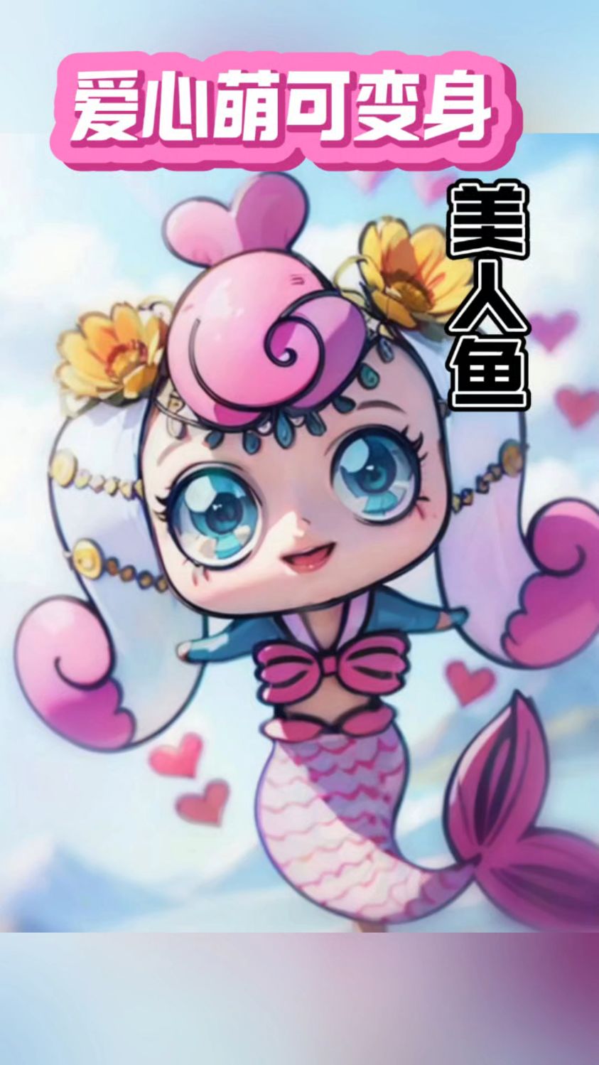 爱心萌可变身美人鱼,各版美人鱼,哪个版本你最喜欢.