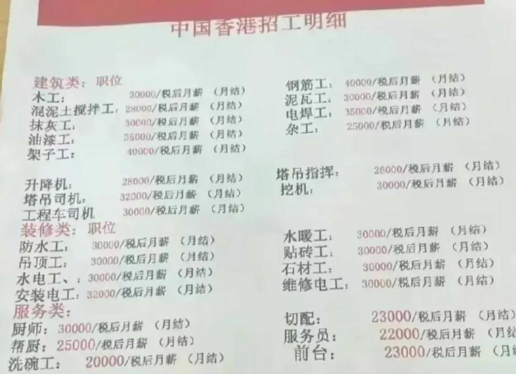 90年代招工表图片图片