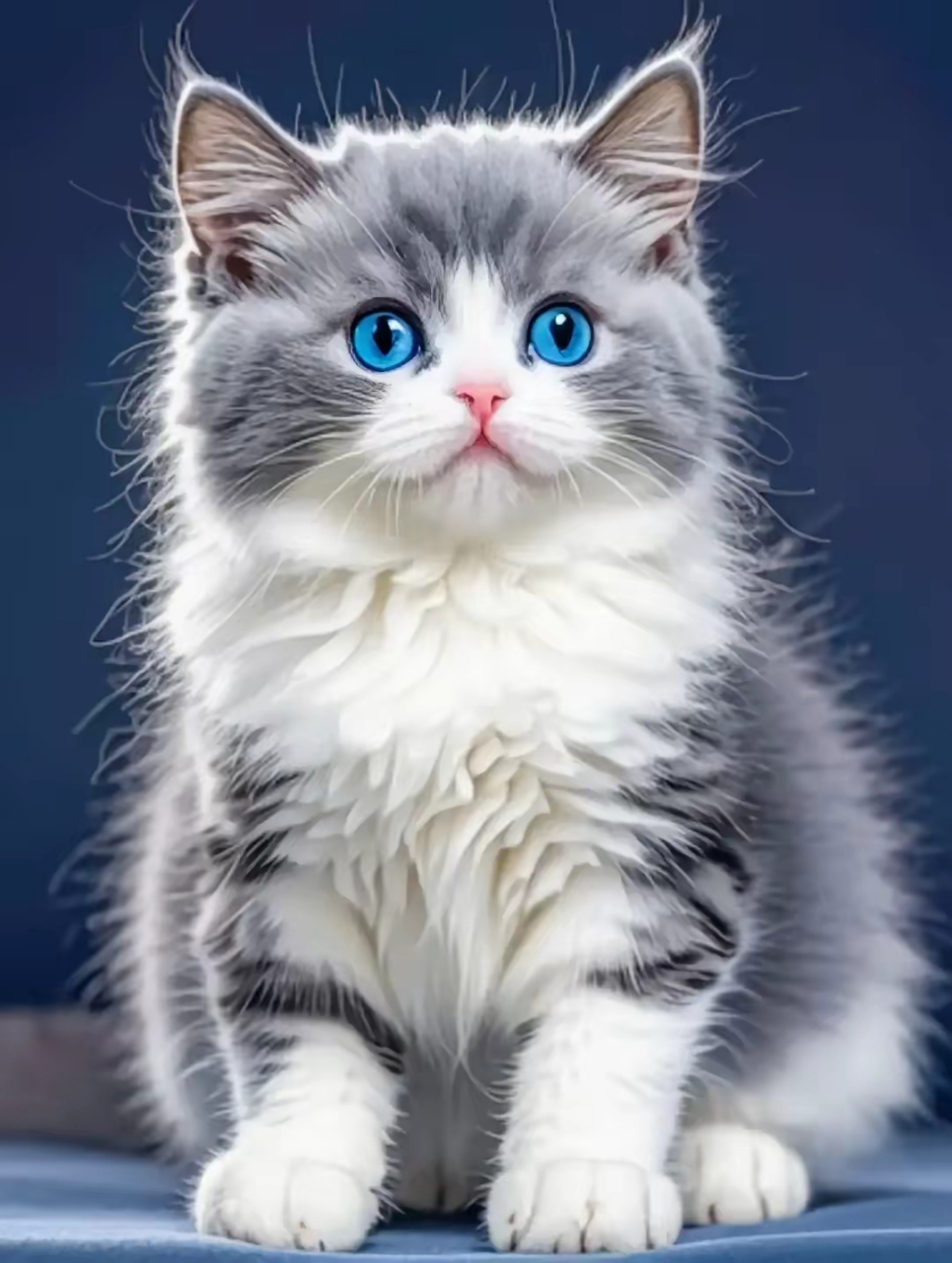 美图分享～蓝眼睛的猫咪,这是真的还是ai啊