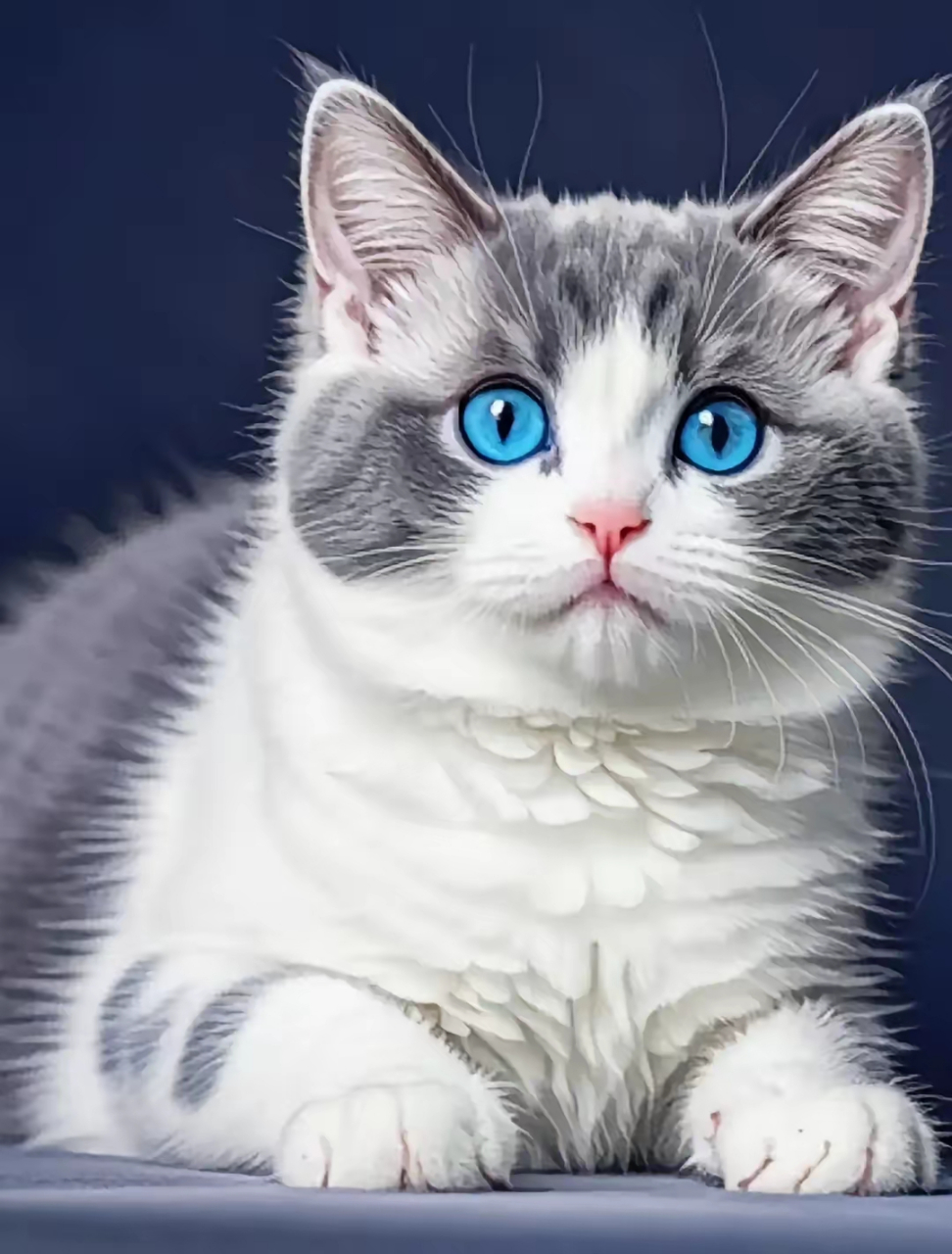 美图分享～蓝眼睛的猫咪,这是真的还是ai啊