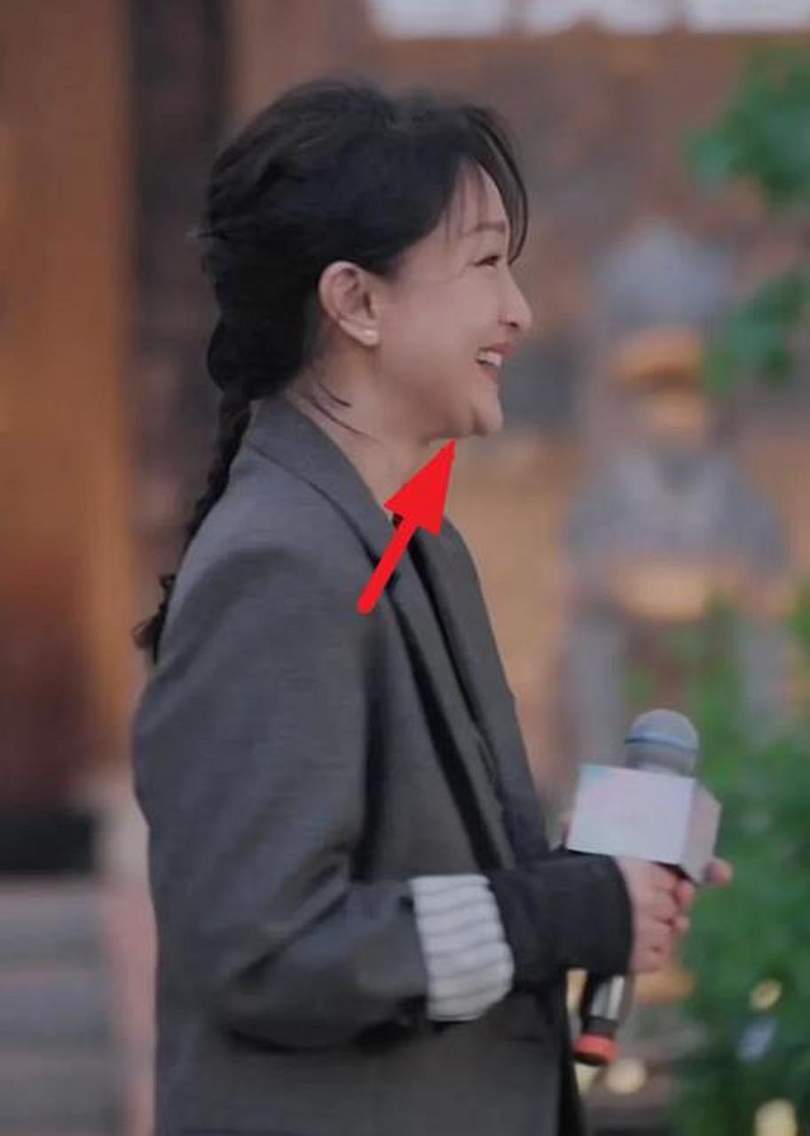 周迅的侧面不能看,看到这双下巴就感觉一下子老了很多!