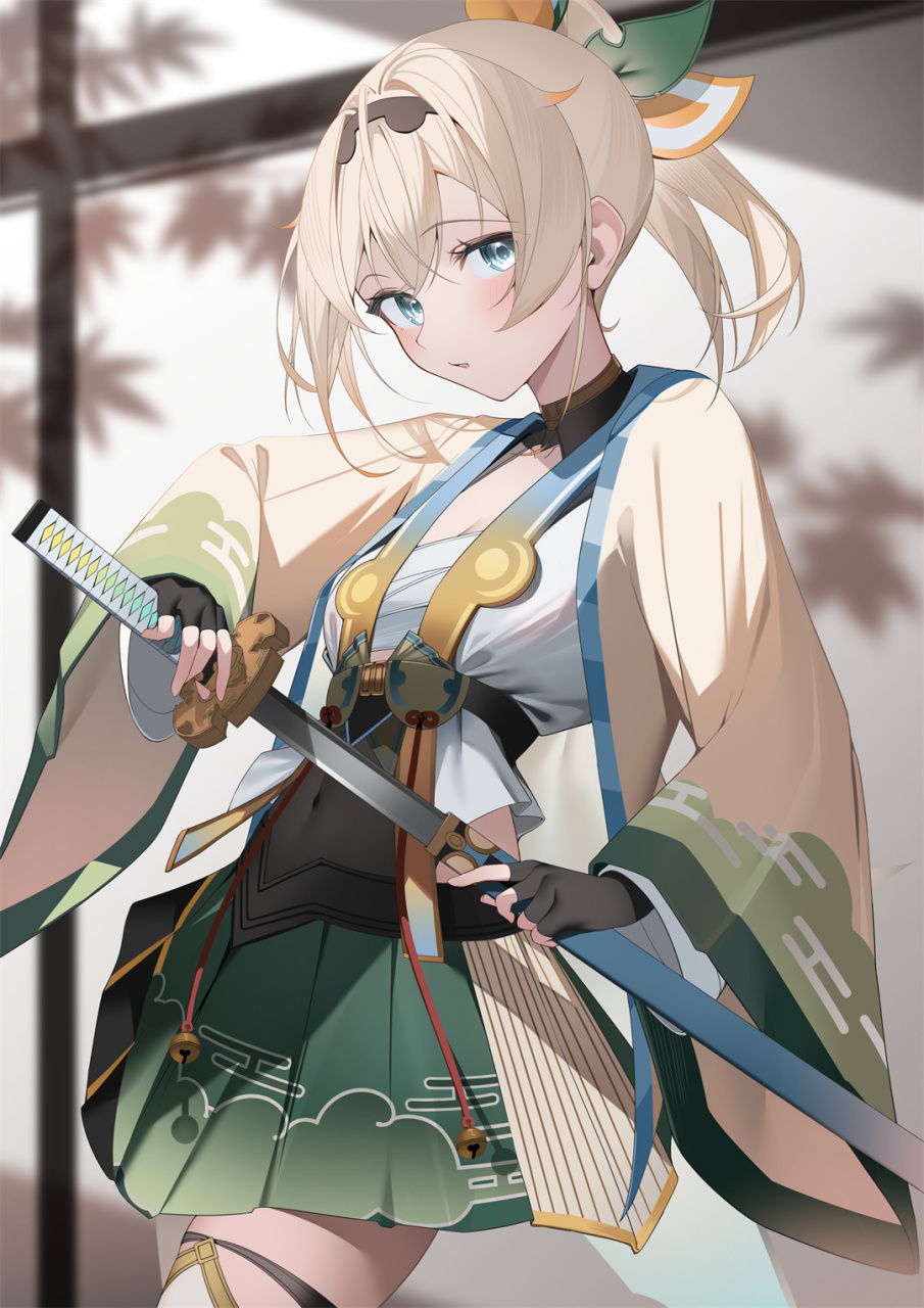 二次元# 拿着武士刀的和服少女