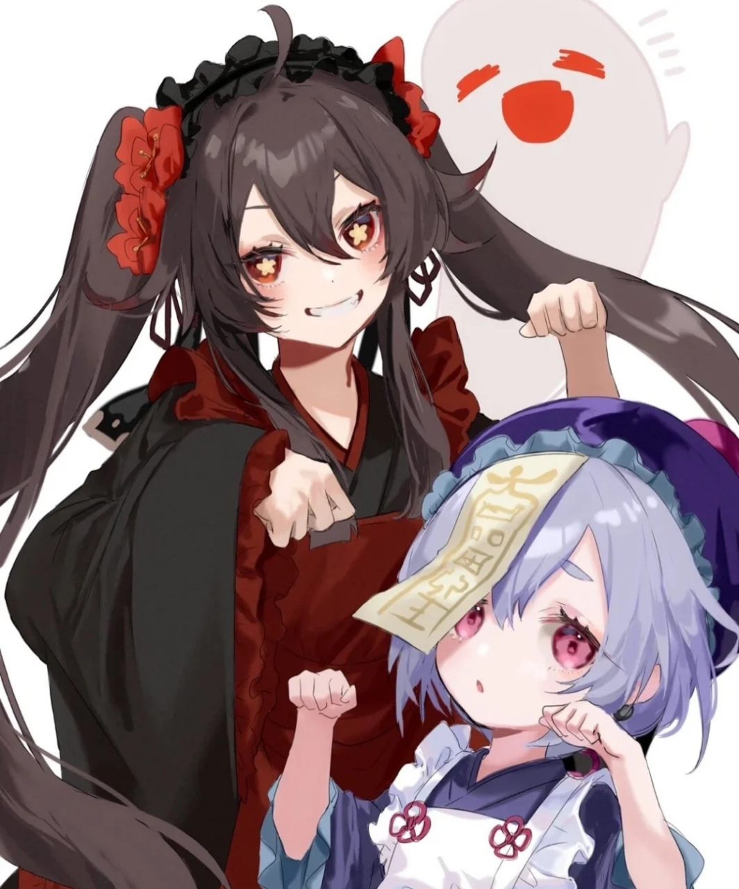 穿女仆装的胡桃和七七也太美了吧!#原神