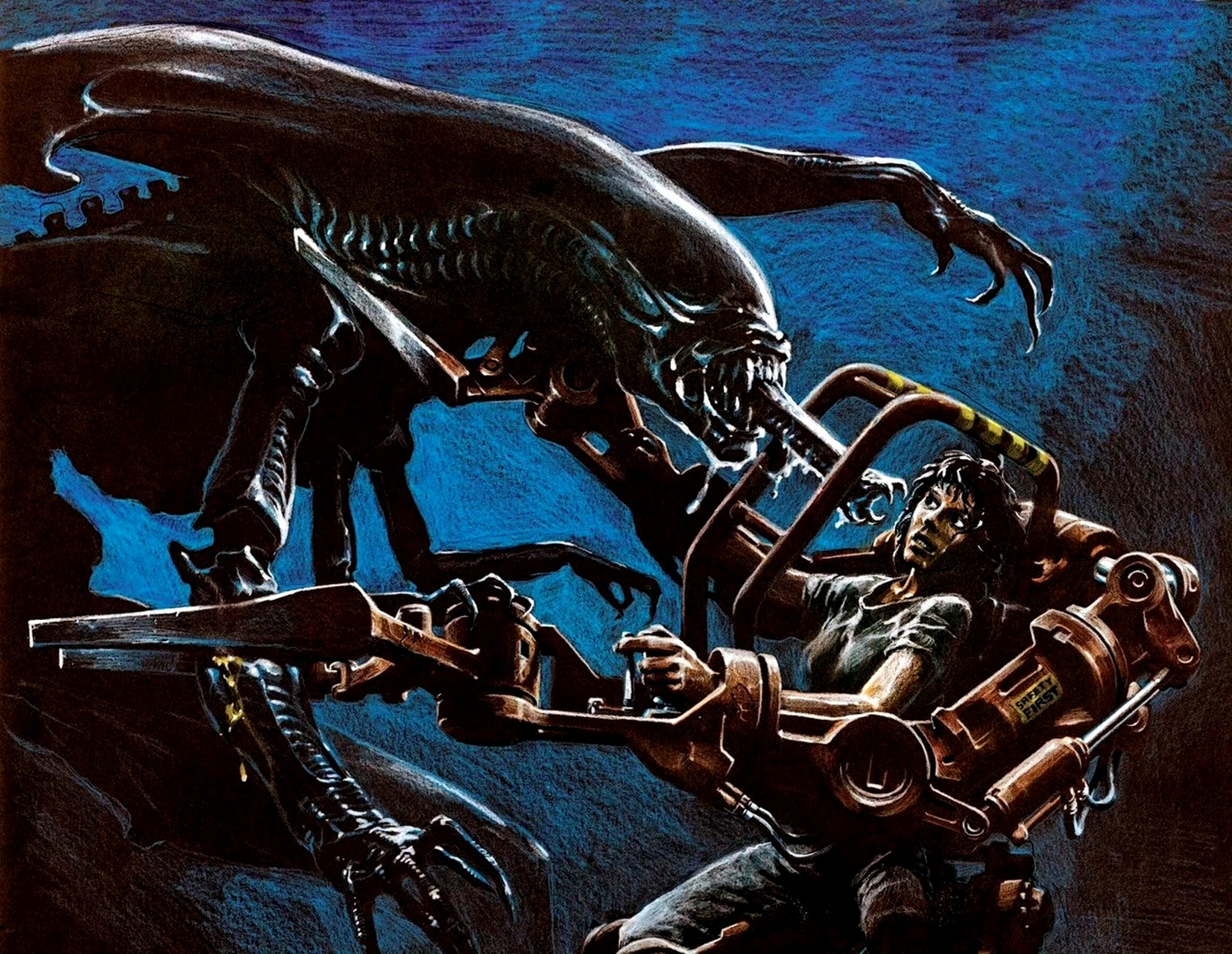 电影《异形2》概念场景设计作品欣赏,描绘了殖民地行星,异形女王的