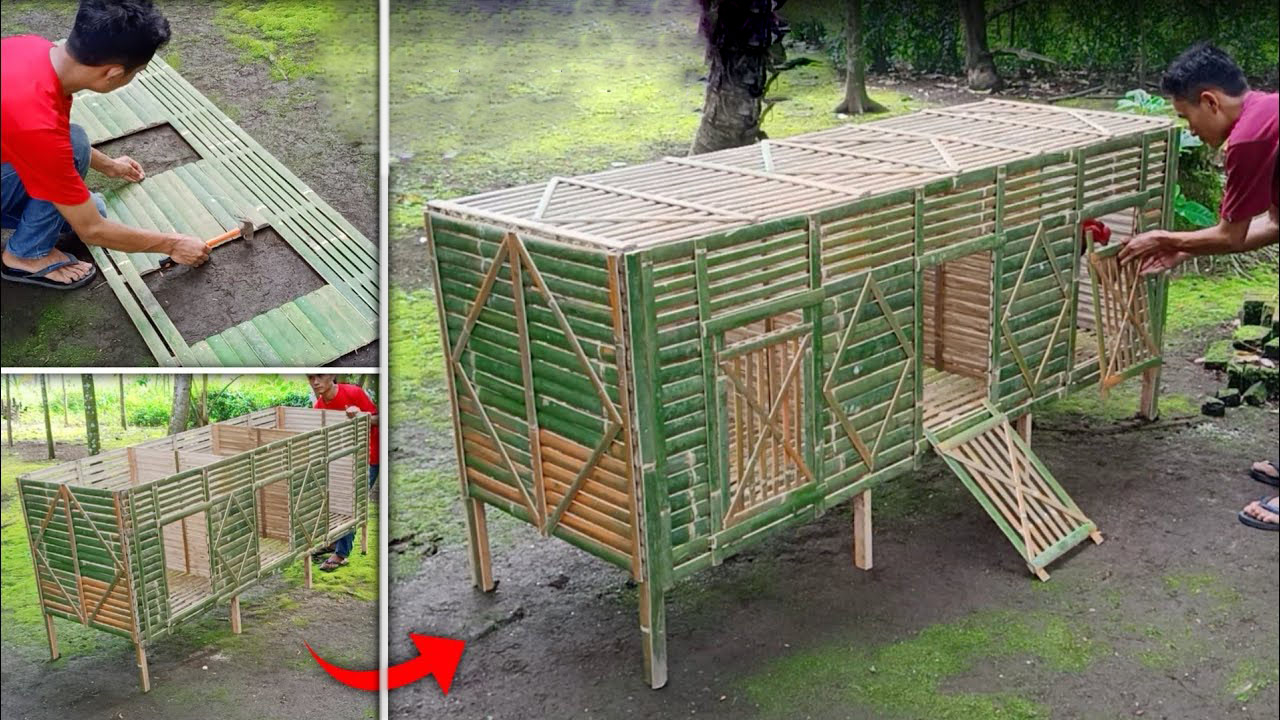 用竹子做一个鸡笼,不知道结不结实?#农村老旧房子翻新改造