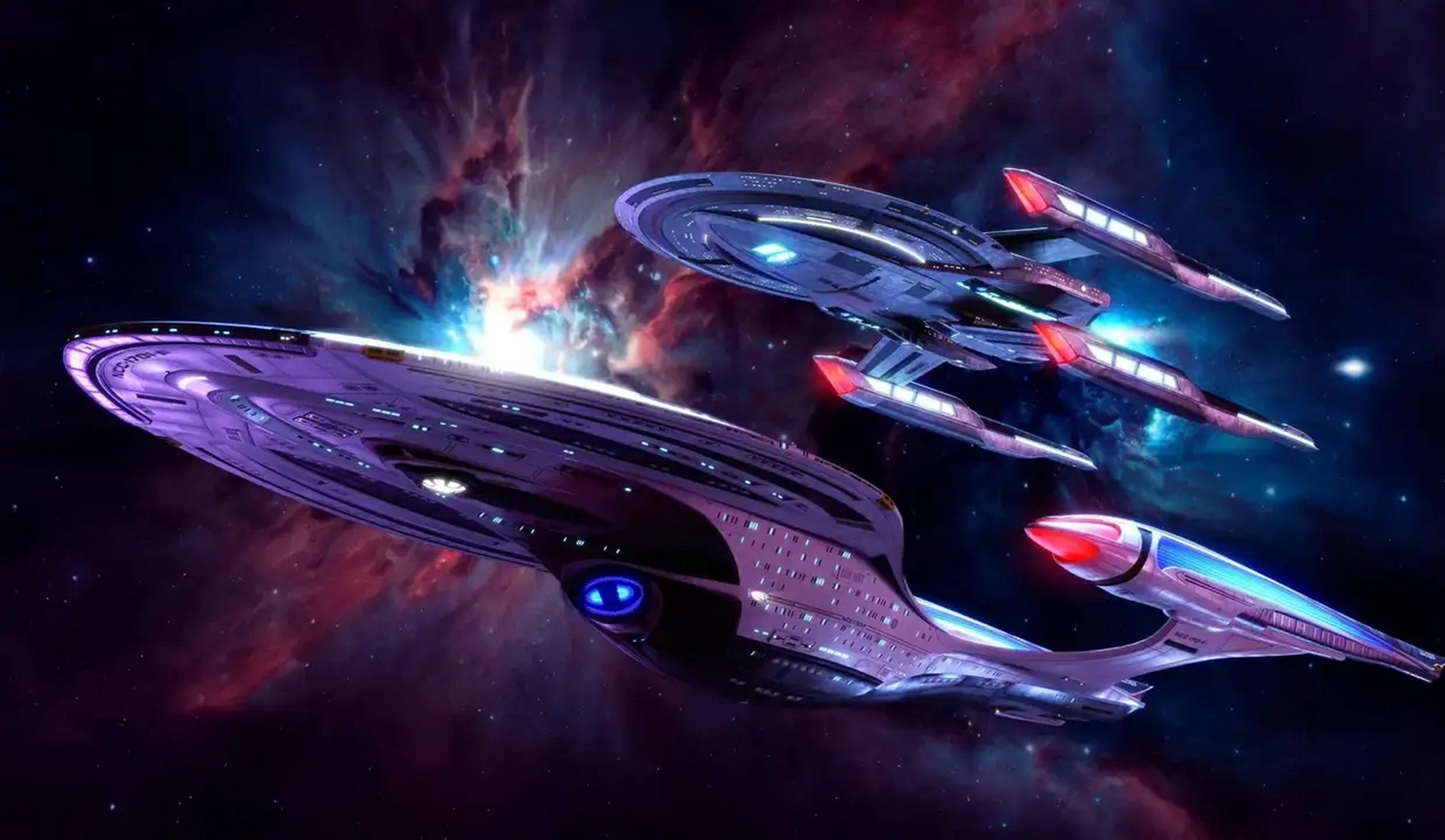 分享一组《星际迷航》联邦舰船插画作品,展现了其装备的各种太空战舰
