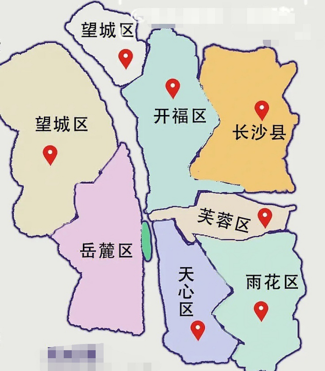 长沙市区县地图图片