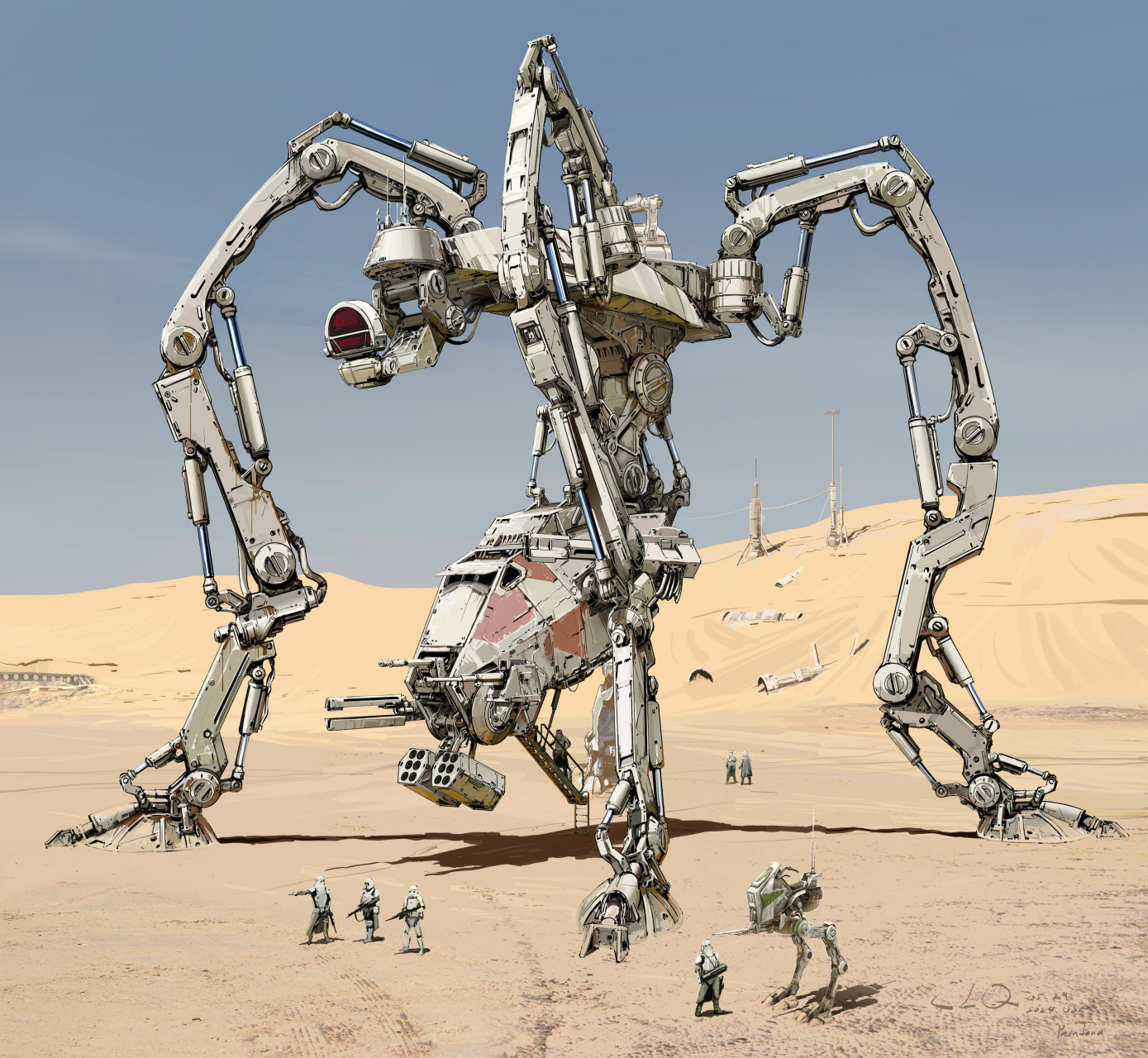 高级概念艺术家longque chen科幻机械设计作品欣赏,结合了生物造型和