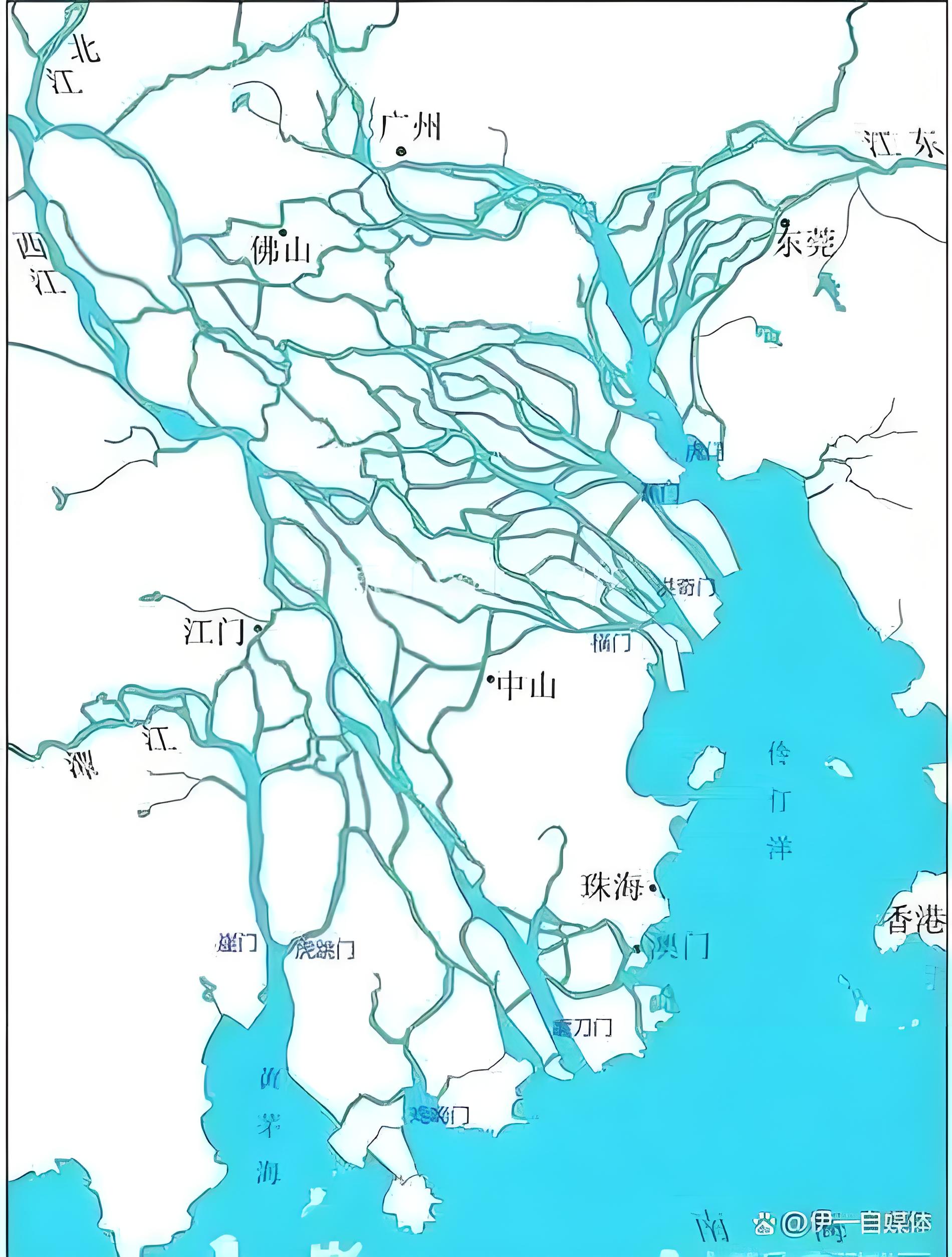 珠江八大入海口地图图片