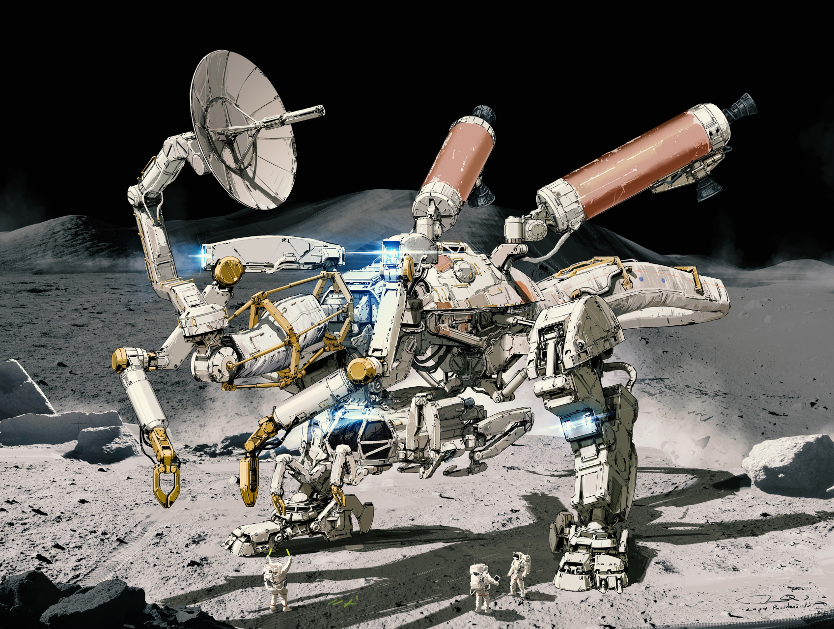 高级概念艺术家longque chen科幻机械设计作品欣赏,结合了生物造型和