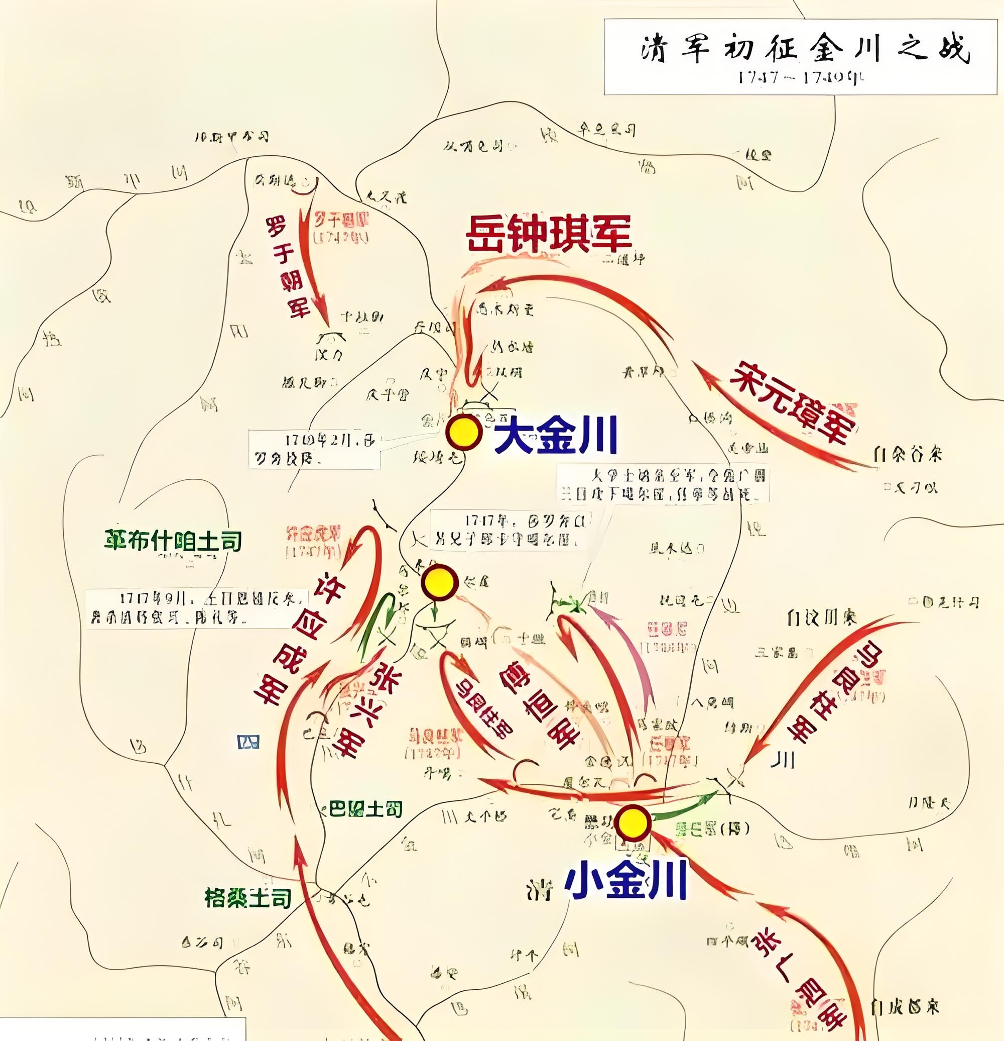 乾隆平定四川大小金川叛乱,维护西南边疆稳定的两次大规模战役