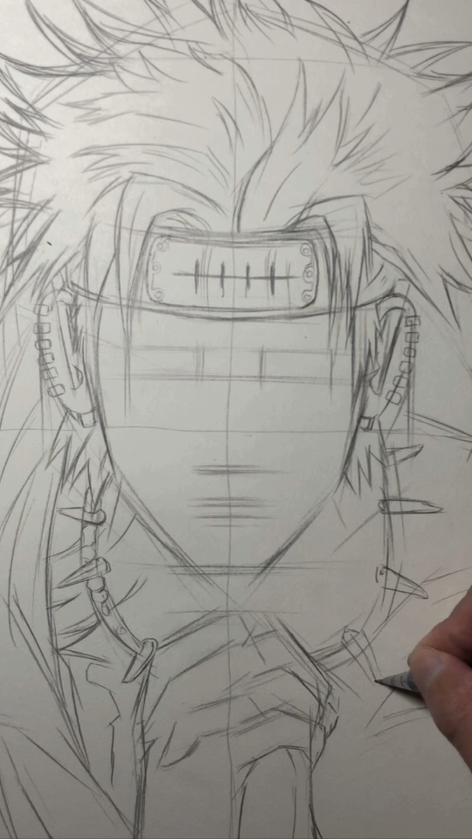 火影忍者动漫人物佩恩起稿画法教程