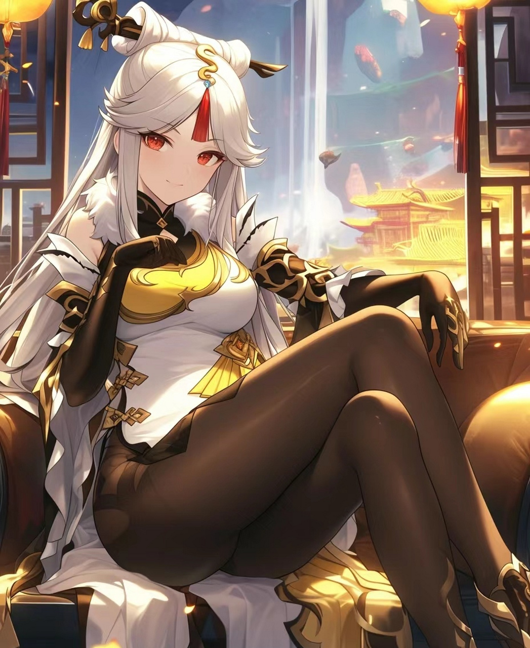 穿黑丝的凝光也太美了吧!#原神