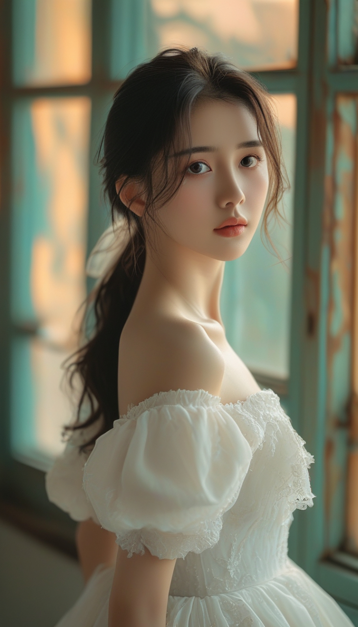 白色连衣裙写真,唯美高清#性感好身材