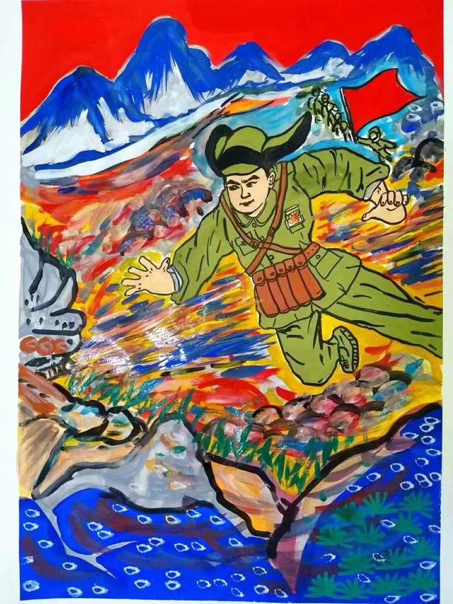 毛根甫非遗传承人——红色农民画八一建军节隆重展示