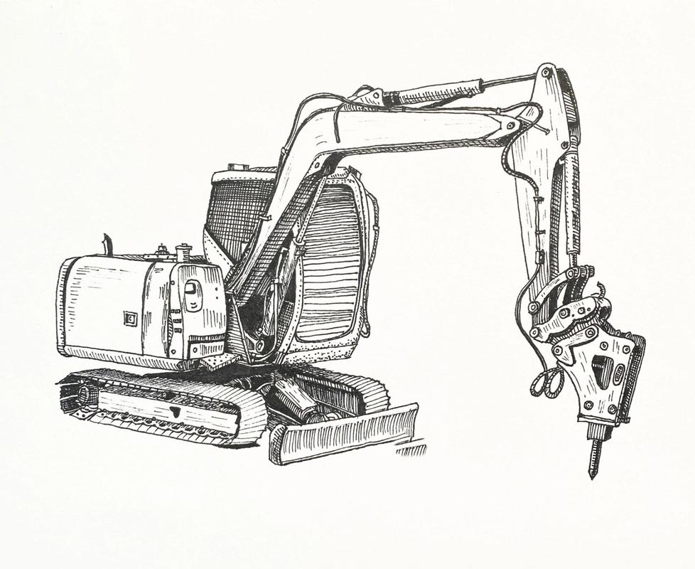 画挖掘机简易图片大全图片