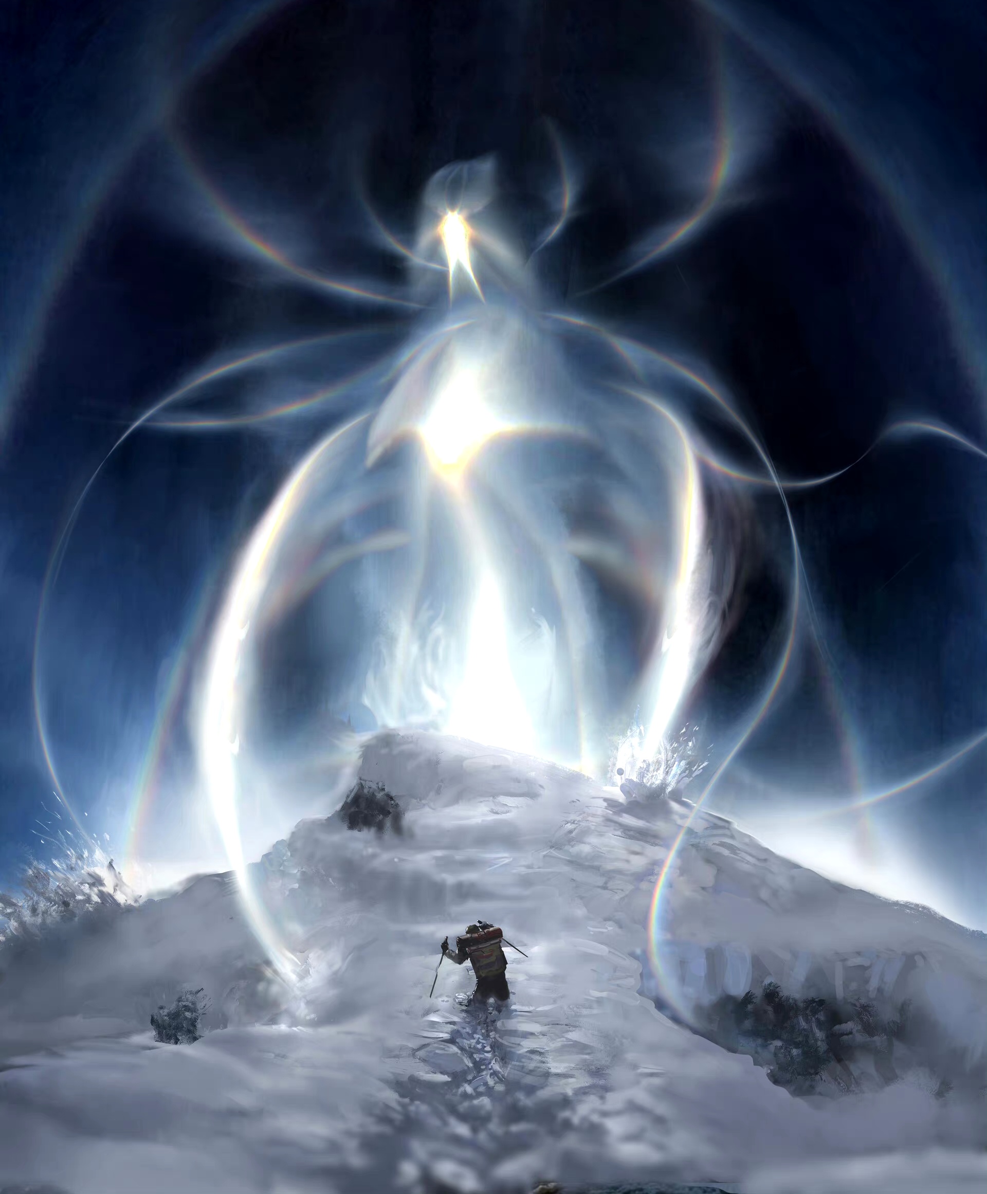 画师campbell white绘制的一组奇幻插画作品,描绘了人类与各种魔物