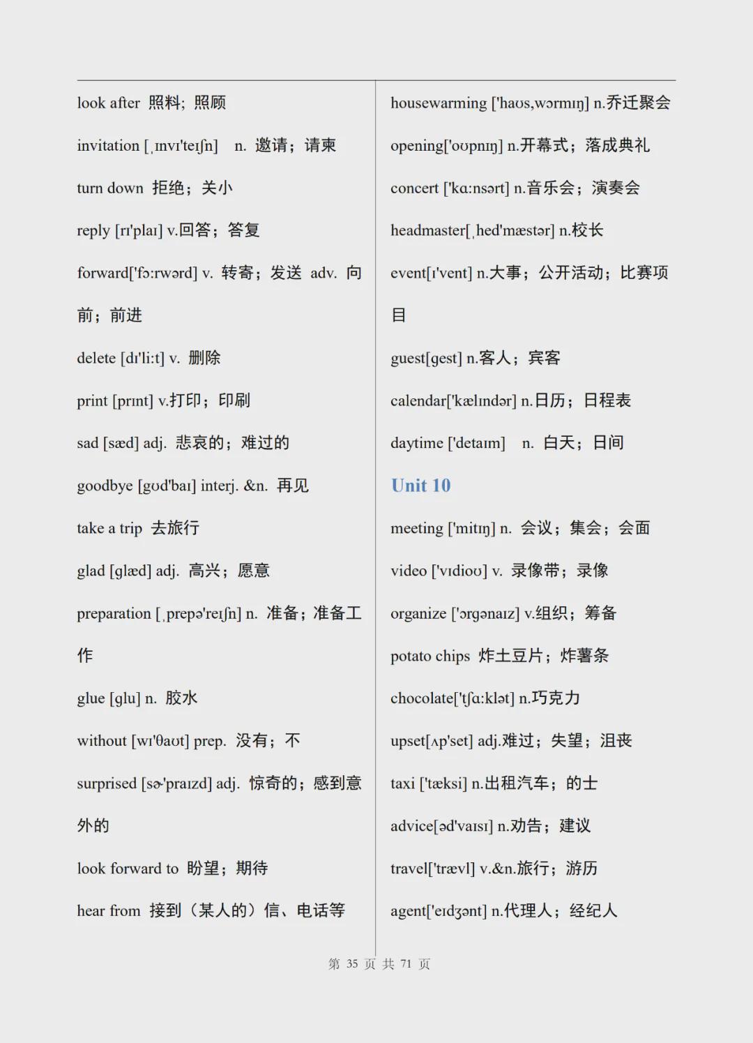 完整版初中英语单词表汇总