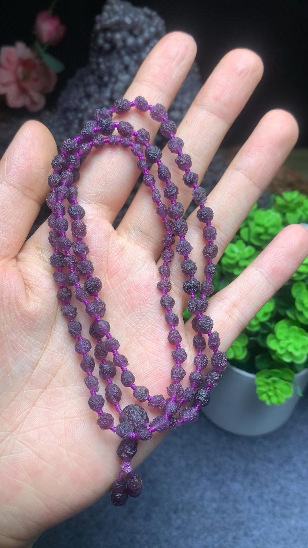 紫罗兰筋脉玛瑙手链