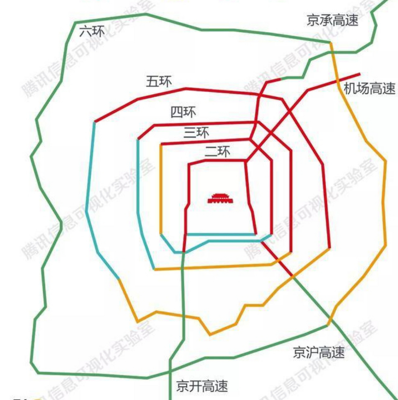 北京二环线路图最新图片