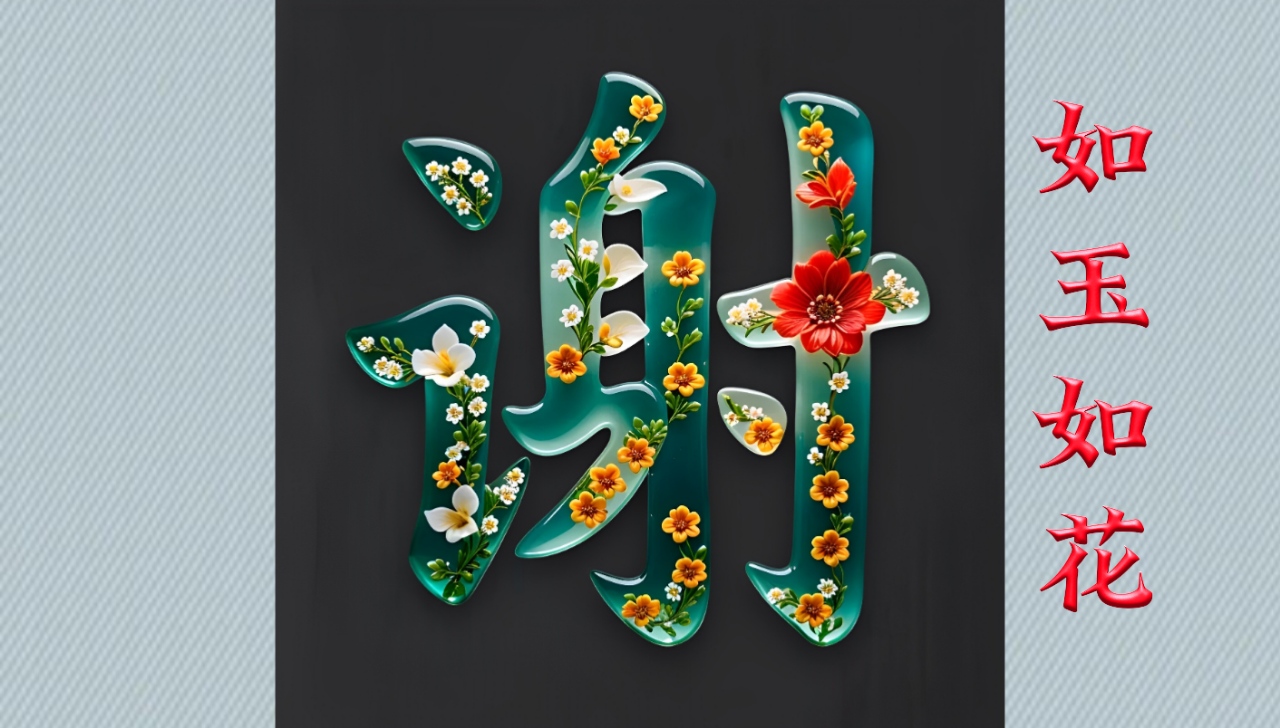 百家姓壁纸创意设计之"如玉如花"