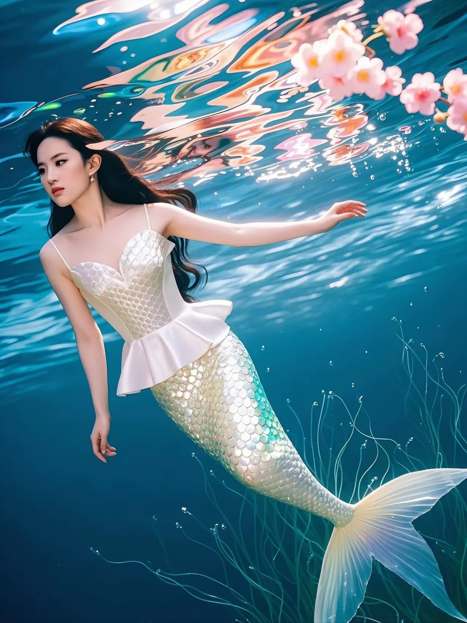 头像分享～ai刘亦菲版的人鱼公主,漂亮啊 #夏日闪光旅行家