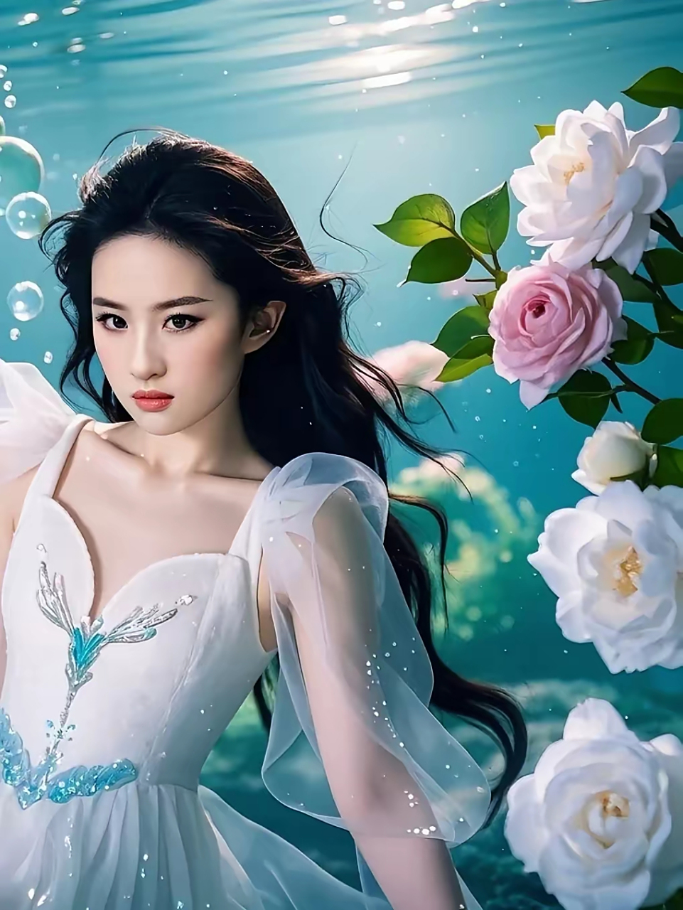 头像分享～ai刘亦菲版的人鱼公主,漂亮啊 #夏日闪光旅行家