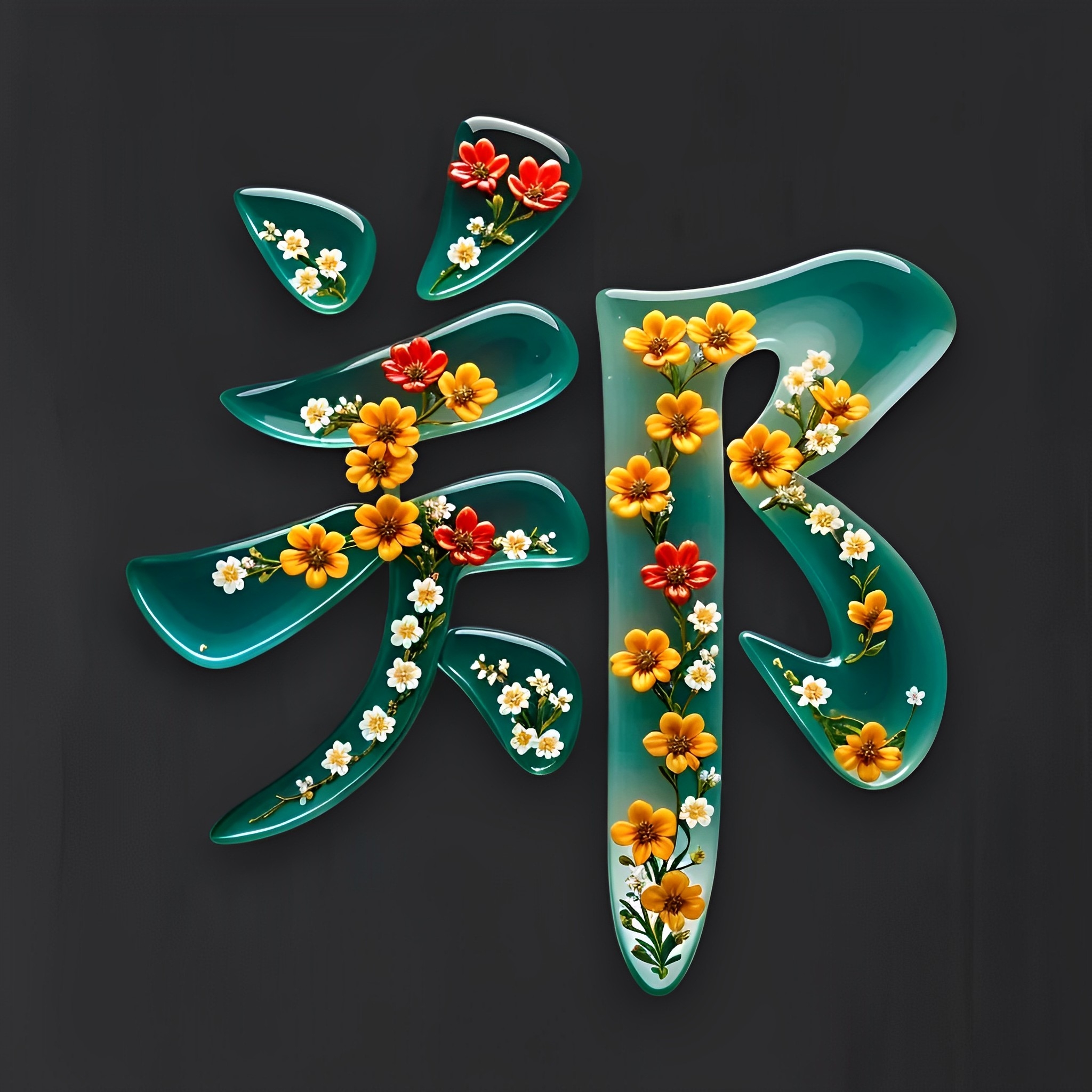 百家姓壁纸创意设计之"如玉如花"