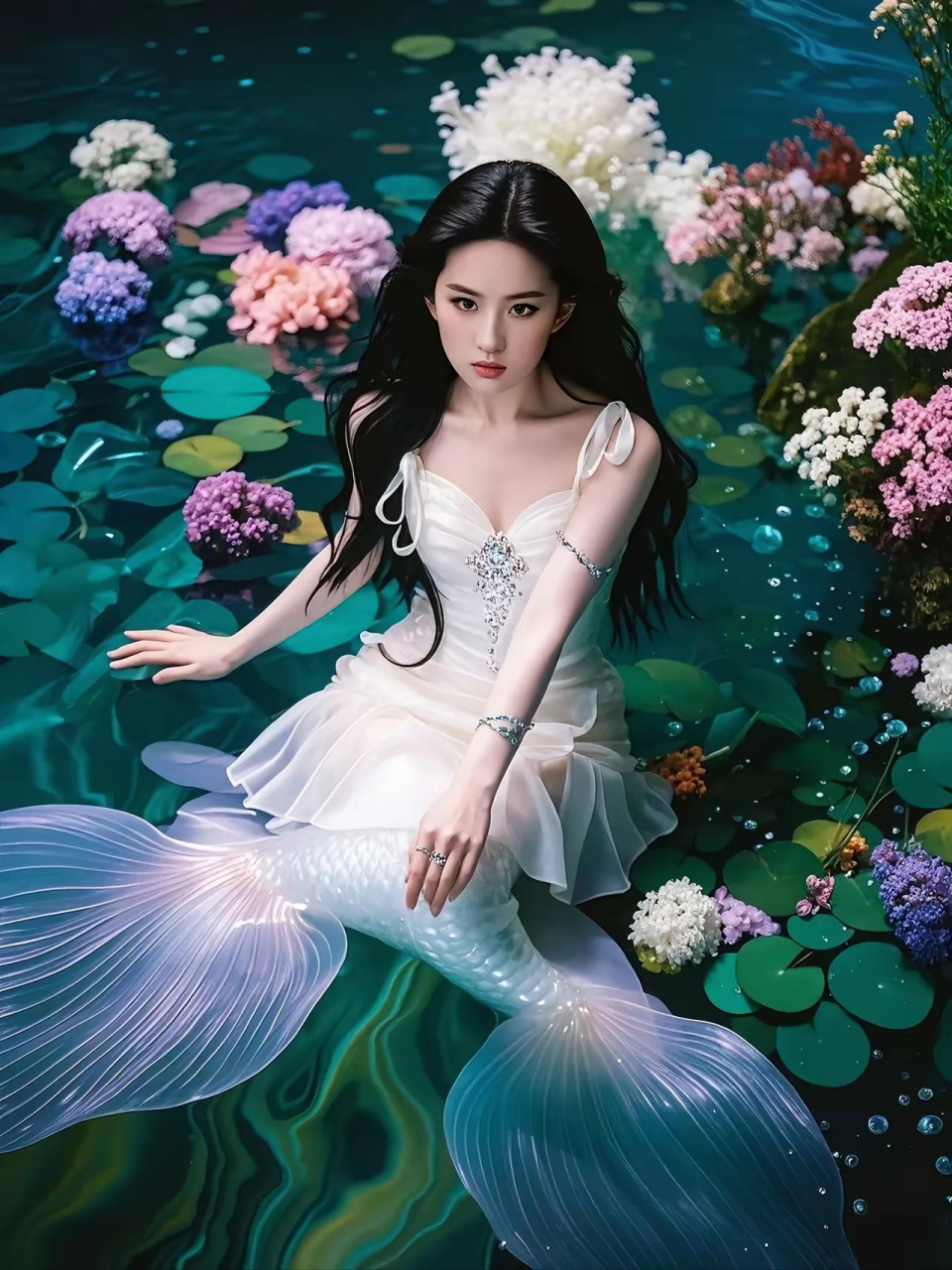 头像分享～ai刘亦菲版的人鱼公主,漂亮啊 #夏日闪光旅行家