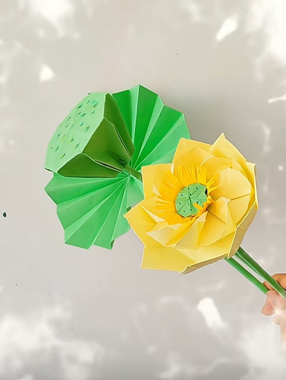 折的荷花还挺像啊?手可真巧啊!