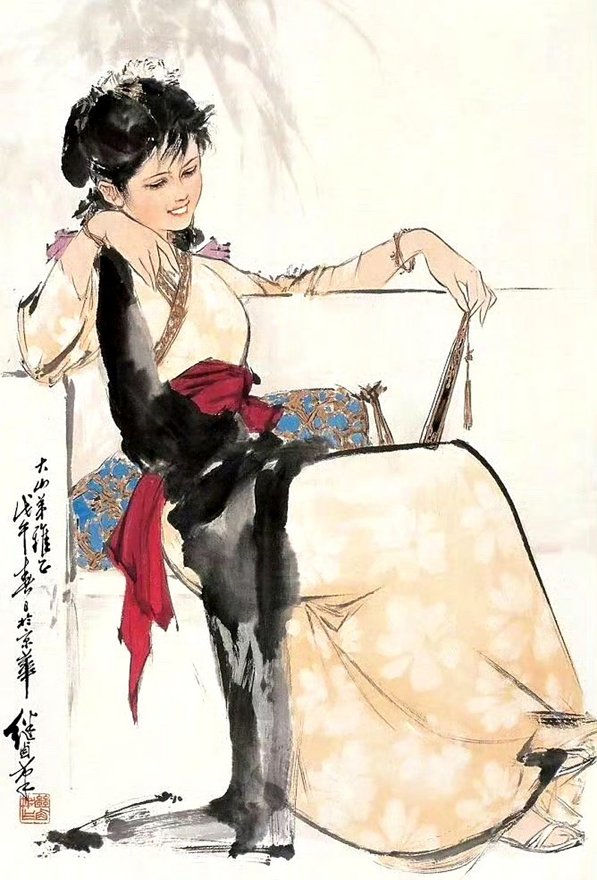 大师刘继卣人物绘画欣赏,画作既有西洋画了无痕迹的情调,又有中国画的