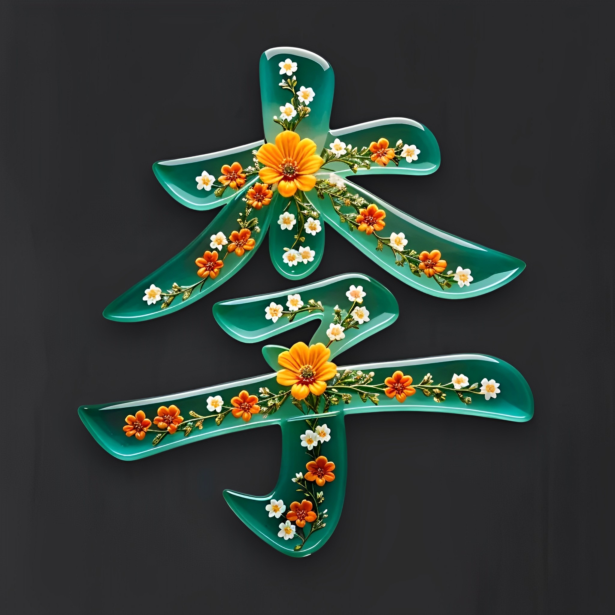 百家姓壁纸创意设计之"如玉如花"