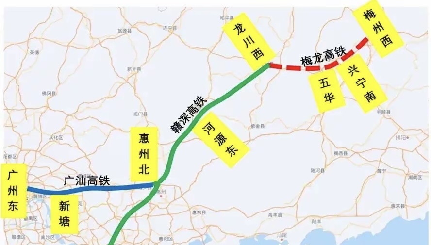 梅龙高铁线路图图片