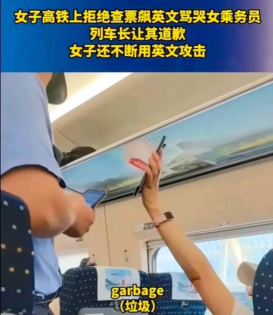 闹大!高铁上飙英语辱骂列车长女子底细被扒,职业生涯恐受影响