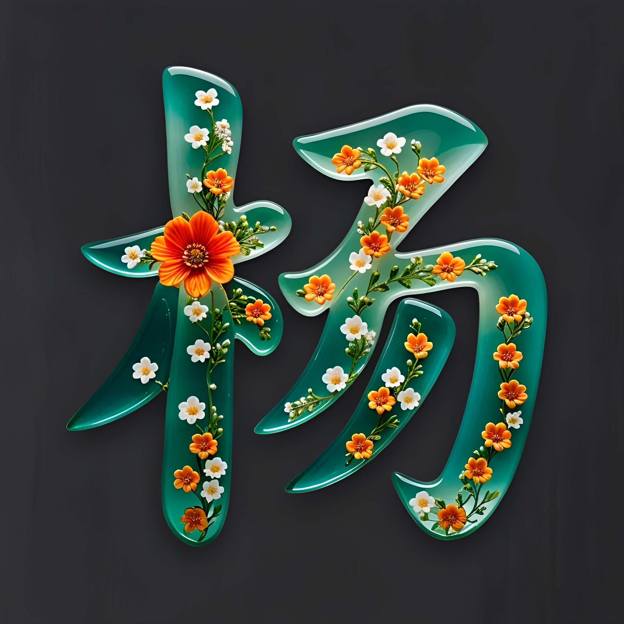 百家姓壁纸创意设计之"如玉如花"