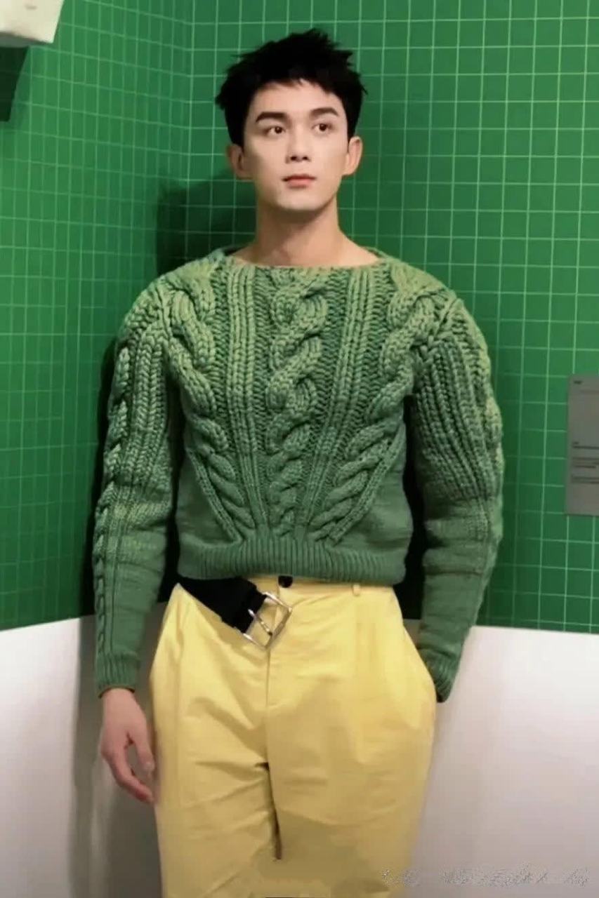 吴磊的绿毛衣