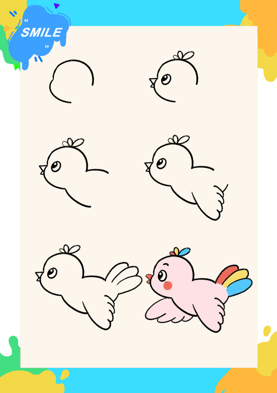 96如何画小鸟  92孩子上小学二年级,对画画感兴趣.