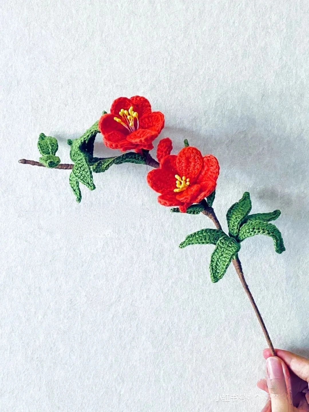 手工钩织:石榴花石榴花